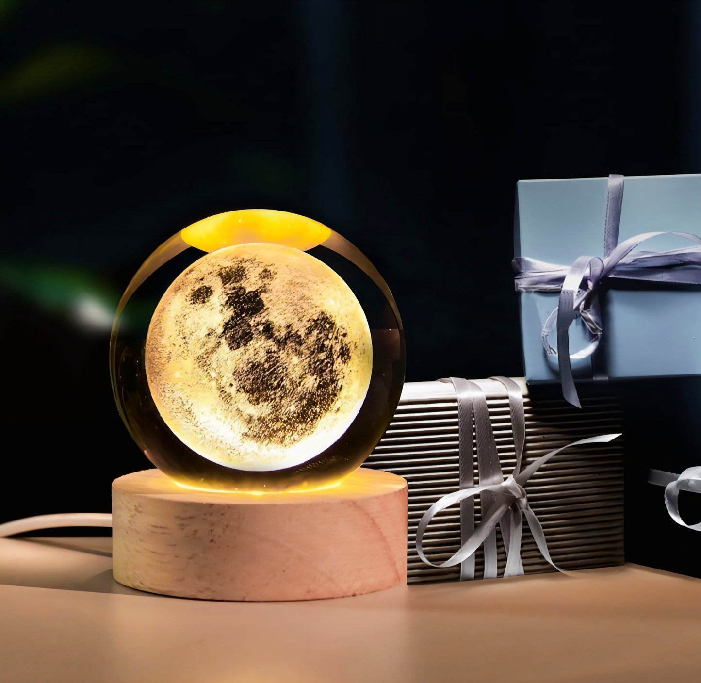 Glass Lamp 3D Ball Astronomy Night