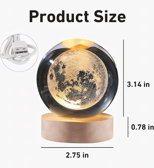 Glass Lamp 3D Ball Astronomy Night